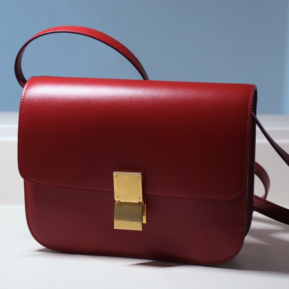 Celine Classic Bag Box Calfskin Medium Red